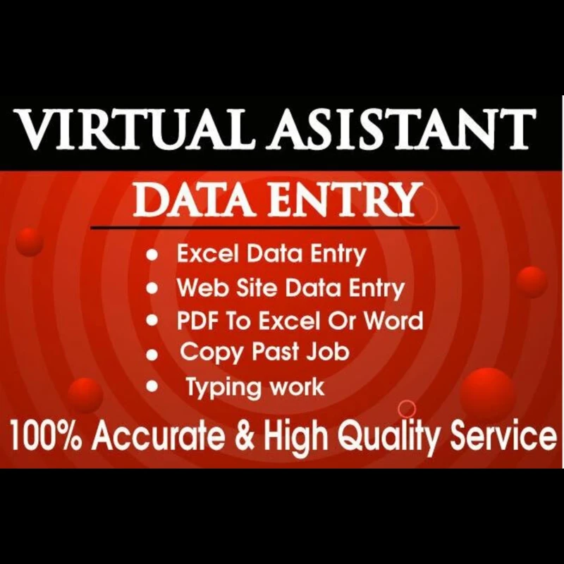 I will do data entry typing work job, copy paste, excel data entry